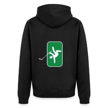 floorball floorball-exit floorball - Unisex Premium Organic Zip Hoodie - black - Back - Nico (187cm)