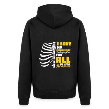 I Love My radiographer radiographer - Unisex Premium Bio Zip Hoodie - Schwarz - Hinten - Nico (187cm)