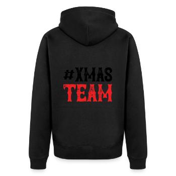 Xmas Team - Unisex Premium Bio Zip Hoodie - Schwarz - Hinten - Nico (187cm)