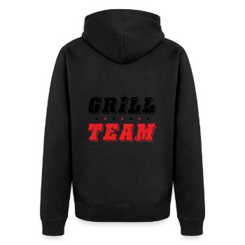 Grill Team - Unisex Premium Bio Zip Hoodie - Schwarz - Hinten - Nico (187cm)
