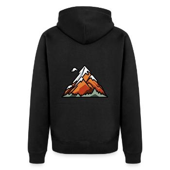 Mountains Landscape - Unisex Premium Organic Zip Hoodie - black - Back - Nico (187cm)