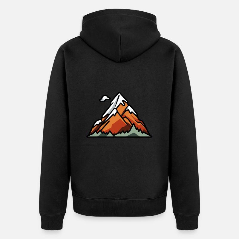 Berge Landschaft - Unisex Premium Bio Zip Hoodie - Schwarz