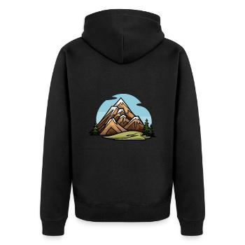Mountains Alps Nature - Unisex Premium Organic Zip Hoodie - black - Back - Nico (187cm)