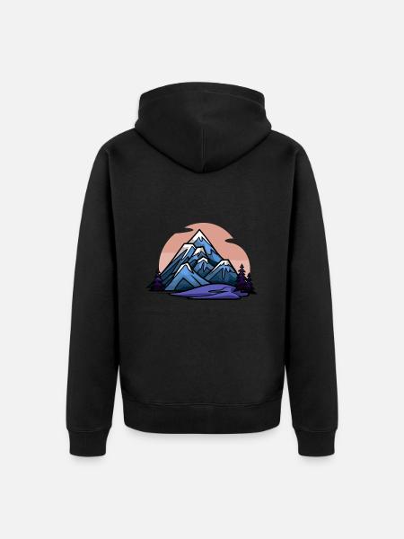 Mountains Alps Nature - Unisex Premium Organic Zip Hoodie - black