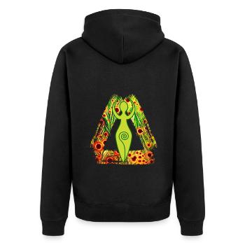 Déesse spirale E 110 - Veste à capuche bio Premium Unisexe - noir - Dos - Nico (187cm)