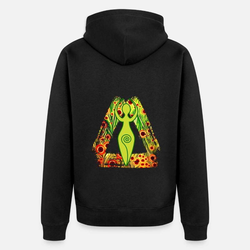 Déesse spirale E 110 - Veste à capuche bio Premium Unisexe - noir