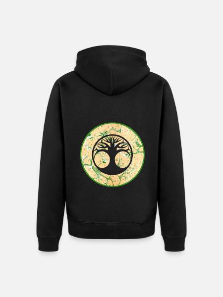 yggdrasil e 1 - Unisex Premium Organic Zip Hoodie - black