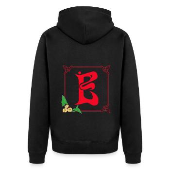 Art Nouveau E Rouge - Veste à capuche bio Premium Unisexe - noir - Dos - Nico (187cm)