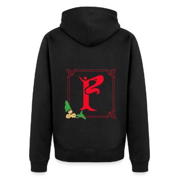 Art Nouveau F Rouge - Veste à capuche bio Premium Unisexe - noir - Dos - Nico (187cm)