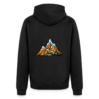 Mountains Natur Berg Symbol - Unisex Premium Bio Zip Hoodie - Schwarz - Hinten - Nico (187cm)