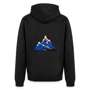 Mountains Natur Berg Symbol - Unisex Premium Bio Zip Hoodie - Schwarz - Hinten - Nico (187cm)