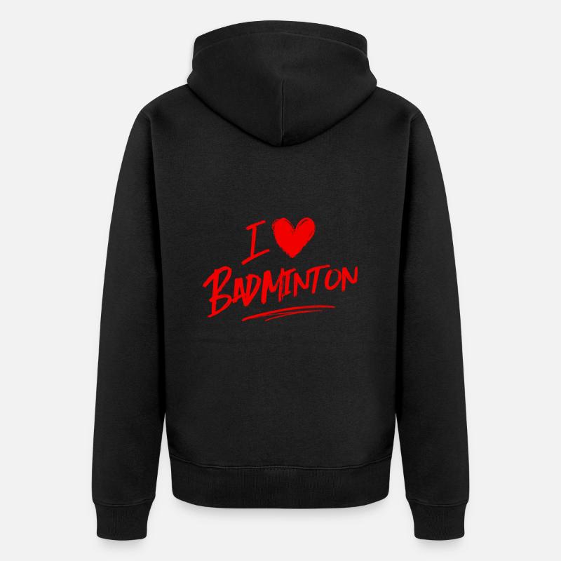 J’adore le badminton - Veste à capuche bio Premium Unisexe - noir