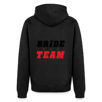 Bride Team - Unisex Premium Bio Zip Hoodie - Schwarz - Hinten - Nico (187cm)