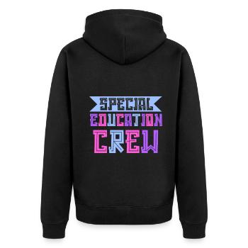 Special education crew - Unisex Premium Bio Zip Hoodie - Schwarz - Hinten - Nico (187cm)