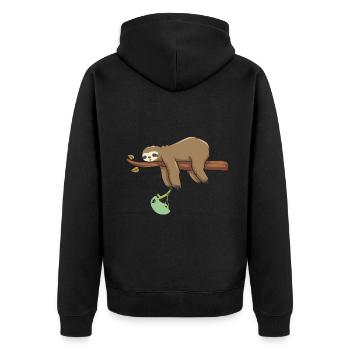 alpinklettern klettersteig via ferrata klettern - Unisex Premium Bio Zip Hoodie - Schwarz - Hinten - Nico (187cm)