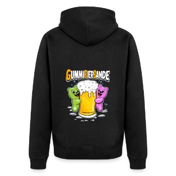 GummiBierBande | Beer Time | Bier - Unisex Premium Bio Zip Hoodie - Schwarz - Hinten - Nico (187cm)