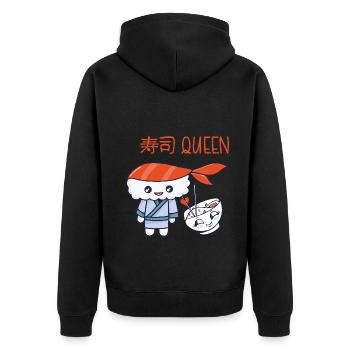 Kawaii Japanese Food Salmon Salmon Sushi Roll - Veste à capuche bio Premium Unisexe - noir - Dos - Nico (187cm)