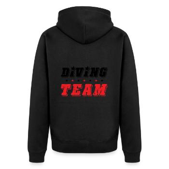 Diving Team - Unisex Premium Organic Zip Hoodie - black - Back - Nico (187cm)