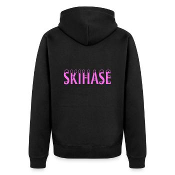Skihase - Unisex Premium Bio Zip Hoodie - Schwarz - Hinten - Nico (187cm)