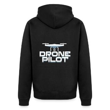 Fpv-drohnenpilot - Unisex Premium Bio Zip Hoodie - Schwarz - Hinten - Nico (187cm)
