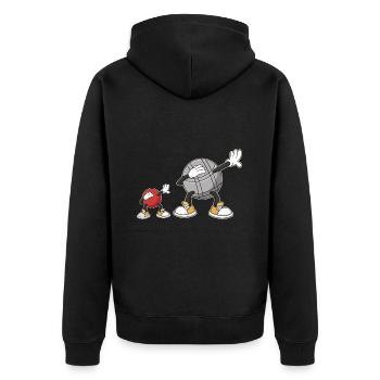 Dabbing Boulekugeln für Bouler boulen Boulesport - Unisex Premium Bio Zip Hoodie - Schwarz - Hinten - Nico (187cm)