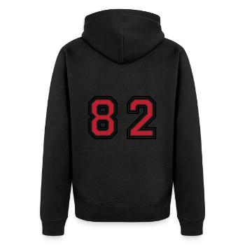 82 Symbole numérique - Veste à capuche bio Premium Unisexe - noir - Dos - Nico (187cm)