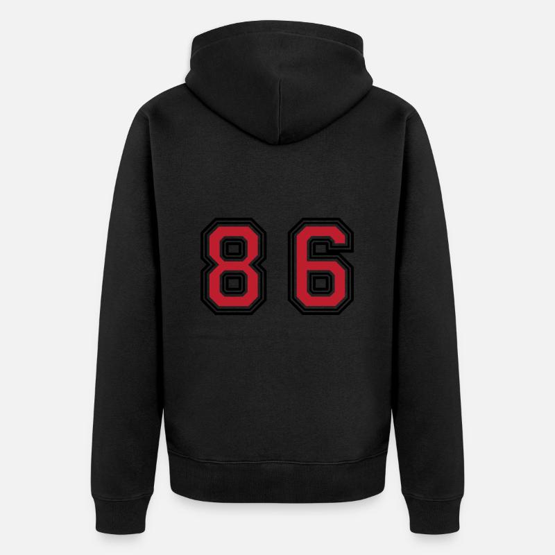 86 Symbole numérique - Veste à capuche bio Premium Unisexe - noir