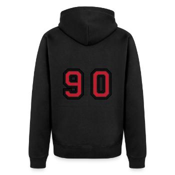 90 Number Symbol - Unisex Premium Organic Zip Hoodie - black - Back - Nico (187cm)