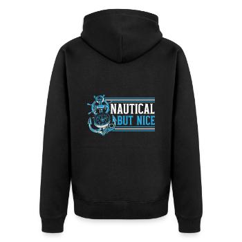 Seemann Schiffsberuf Seemann Seesegeln - Unisex Premium Bio Zip Hoodie - Schwarz - Hinten - Nico (187cm)