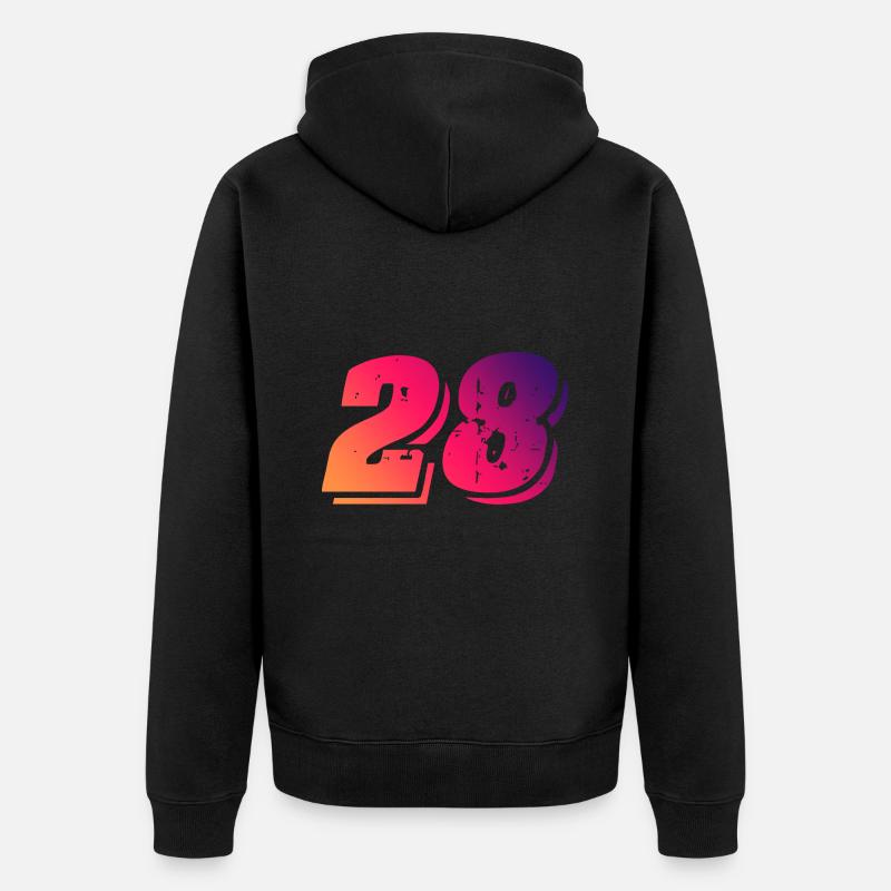 28 Symbole numérique - Veste à capuche bio Premium Unisexe - noir
