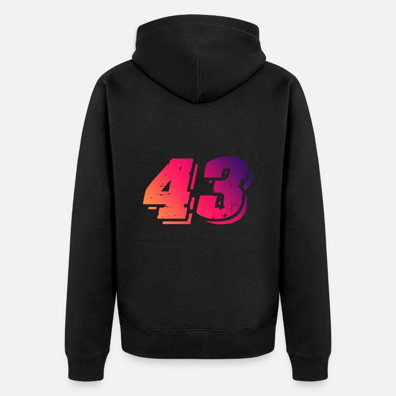 43 Symbole numérique - Veste à capuche bio Premium Unisexe - noir