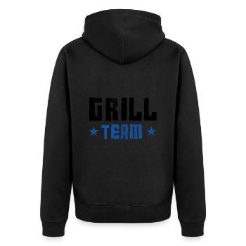 Grill Team - Unisex Premium Bio Zip Hoodie - Schwarz - Hinten - Nico (187cm)