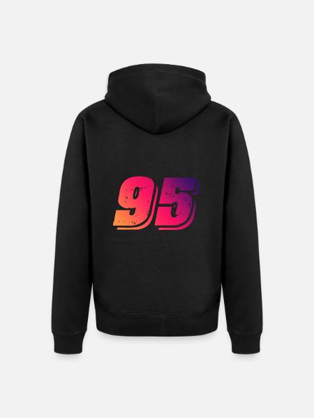 95 number symbol - Unisex Premium Organic Zip Hoodie - black