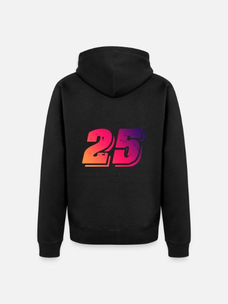25 number symbol - Unisex Premium Organic Zip Hoodie - black