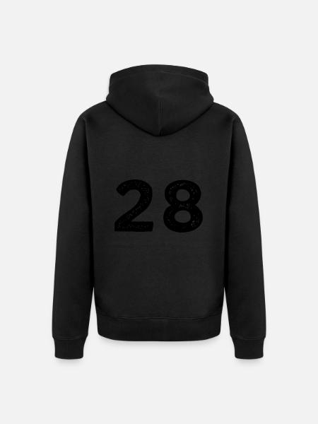 28 Number jersey - Unisex Premium Organic Zip Hoodie - black