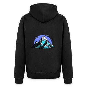Mountains Alps Symbol - Unisex Premium Organic Zip Hoodie - black - Back - Nico (187cm)