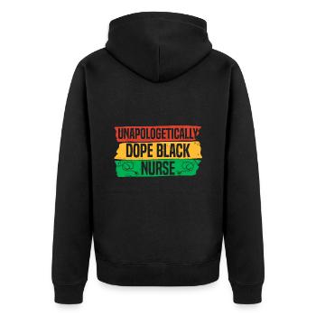 Schwarze Geschichte Krankenschwester Afrika - Unisex Premium Bio Zip Hoodie - Schwarz - Hinten - Nico (187cm)