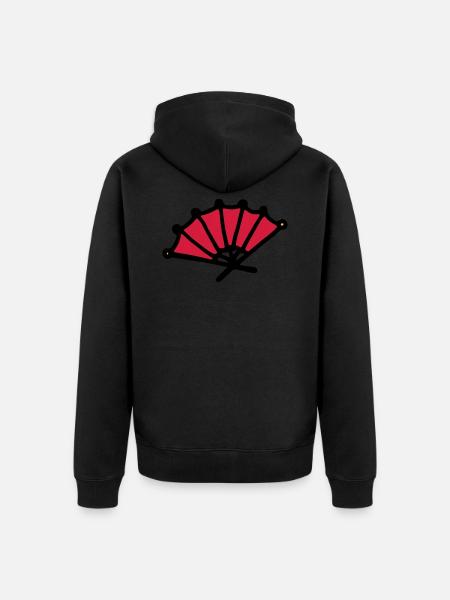 Asiatisk fan hånd fan fan asiatisk hånd fan - Premium økologisk unisex-hættejakke - sort