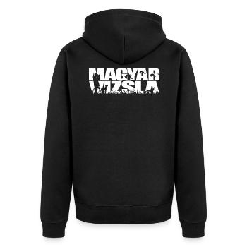 MAGYAR VIZSLA Hunting Dogs Hunting Dog Hunter Wilsigns - Unisex Premium Organic Zip Hoodie - black - Back - Nico (187cm)