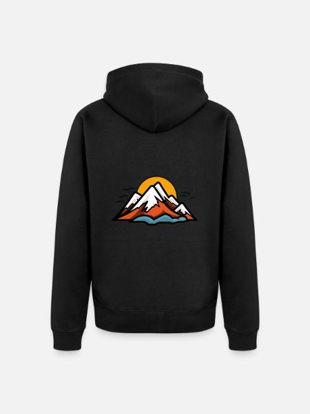 Mountains Nature Symbol - Unisex Premium Organic Zip Hoodie - black