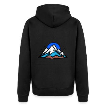 Mountains Nature Symbol - Unisex Premium Organic Zip Hoodie - black - Back - Nico (187cm)