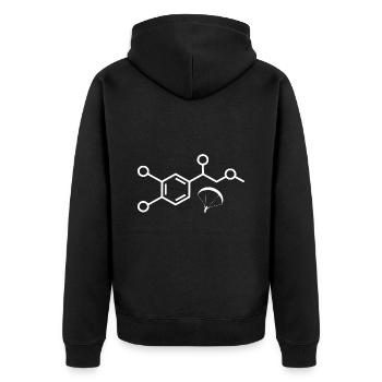 Adrenaline Paragliding - Unisex Premium Organic Zip Hoodie - black - Back - Nico (187cm)