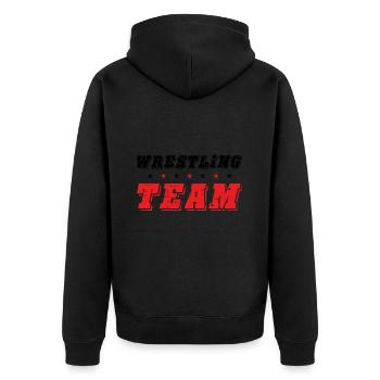 Wrestling Team - Unisex Premium Bio Zip Hoodie - Schwarz - Hinten - Nico (187cm)