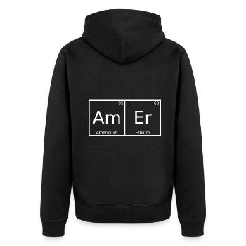 Amer Nom Prénom Chimie Éléments du tableau périodique - Veste à capuche bio Premium Unisexe - noir - Dos - Nico (187cm)