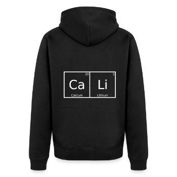 Cali Name Vorname Chemie Periodensystem Elemente - Unisex Premium Bio Zip Hoodie - Schwarz - Hinten - Nico (187cm)