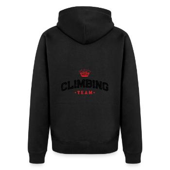 Climbing Team - Unisex Premium Organic Zip Hoodie - black - Back - Nico (187cm)
