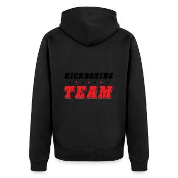 Kickboxing Team - Unisex Premium Organic Zip Hoodie - black - Back - Nico (187cm)