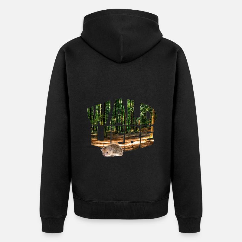 wald 20 waldliebe mit igel - Unisex Premium Bio Zip Hoodie - Schwarz