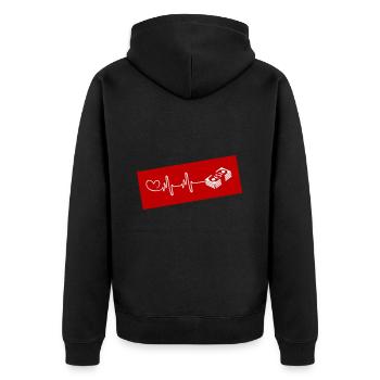 Money heartbeat - Unisex Premium Organic Zip Hoodie - black - Back - Nico (187cm)