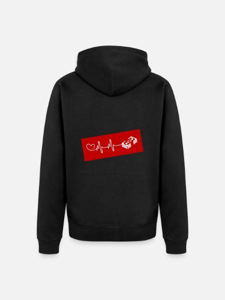 Geld Herzschlag - Unisex Premium Bio Zip Hoodie - Schwarz